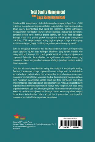 Sampul Belakang Total Quality Management dan Daya Saing Organisasi